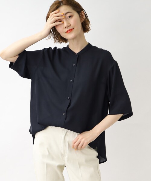 grove（グローブ）の「◇2WAYジョーゼットシャツブラウス