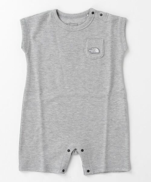 THE NORTH FACE(ザノースフェイス)の「ザ ノース フェイス THE NORTH FACE B Latch Pile Rompers_ベビー ラッチパイルロンパース(ロンパース・キッズ・ネイビー/ホワイト×グリーン/グレー・80cm/70cm)」の2枚目の写真