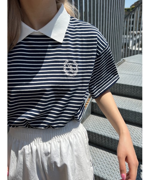 PHILLY(フィリー)の「襟付きカレッジロゴTシャツ(Tシャツ/カットソー・レディース・その他1/ブラック・FREE)」の12枚目の写真
