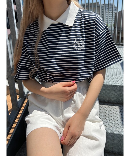PHILLY(フィリー)の「襟付きカレッジロゴTシャツ(Tシャツ/カットソー・レディース・その他1/ブラック・FREE)」の16枚目の写真