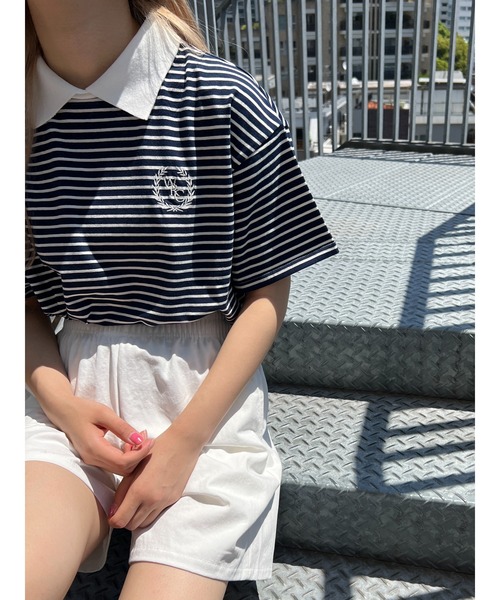 PHILLY(フィリー)の「襟付きカレッジロゴTシャツ(Tシャツ/カットソー・レディース・その他1/ブラック・FREE)」の17枚目の写真