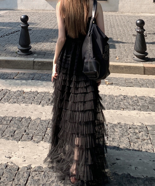 DAY CLOSET(デイ クローゼット)の「レディース ボリュームティアードチュールワンピース(ワンピース・レディース・ブラック・M)」の10枚目の写真