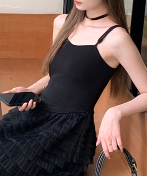 DAY CLOSET(デイ クローゼット)の「レディース ボリュームティアードチュールワンピース(ワンピース・レディース・ブラック・M)」の8枚目の写真