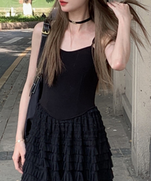 DAY CLOSET(デイ クローゼット)の「レディース ボリュームティアードチュールワンピース(ワンピース・レディース・ブラック・M)」の6枚目の写真