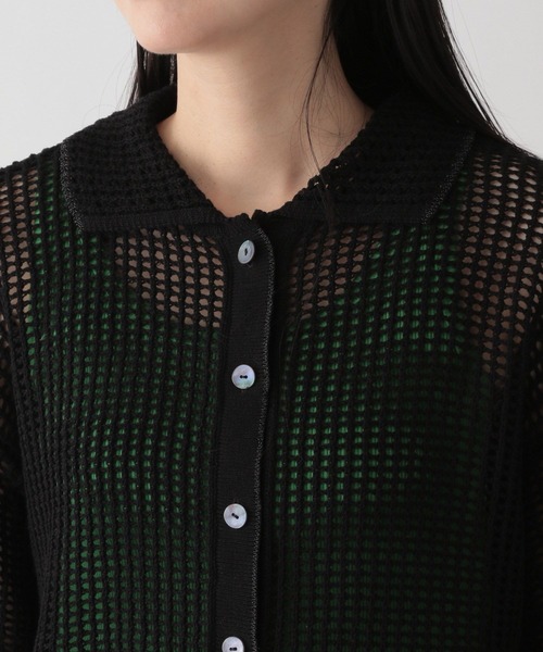 LOWRYS FARM（ローリーズファーム）の「メッシュショートポロ５Ｓ　963730（ポロシャツ・レディース・ブラック/アイボリー/グリーン・FREE）」の13枚目の写真