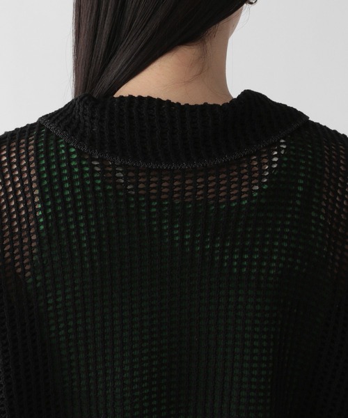 LOWRYS FARM（ローリーズファーム）の「メッシュショートポロ５Ｓ　963730（ポロシャツ・レディース・ブラック/アイボリー/グリーン・FREE）」の16枚目の写真