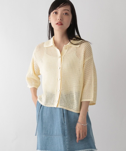 LOWRYS FARM（ローリーズファーム）の「メッシュショートポロ５Ｓ　963730（ポロシャツ・レディース・ブラック/アイボリー/グリーン・FREE）」の21枚目の写真