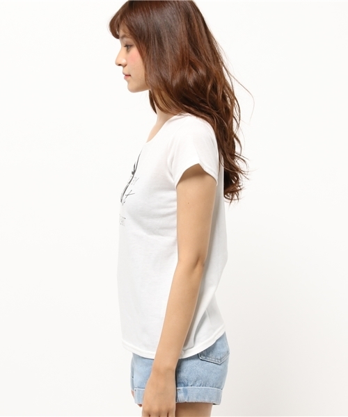 Every very nice claup（エブリィベリーナイスクラップ）の「【Every very nice claup】メガネＴＥ（Tシャツ/カットソー・レディース・オフホワイト/トップグレー/スミクロ・FREE）」の5枚目の写真