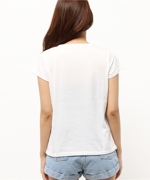 Every very nice claup（エブリィベリーナイスクラップ）の「【Every very nice claup】メガネＴＥ（Tシャツ/カットソー・レディース・オフホワイト/トップグレー/スミクロ・FREE）」の6枚目の写真