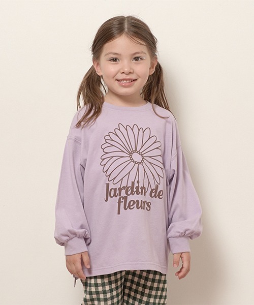 Lycee mine（リセマイン）の「【型崩れしないやわらかコットン】アソートプリントチュニックTシャツ（Tシャツ/カットソー・キッズ・ミント/ピンク/ラベンダー/ネイビー/グレイッシュベージュ/アイボリー・120cm/130cm/140cm/150cm/100cm/110cm）」の5枚目の写真