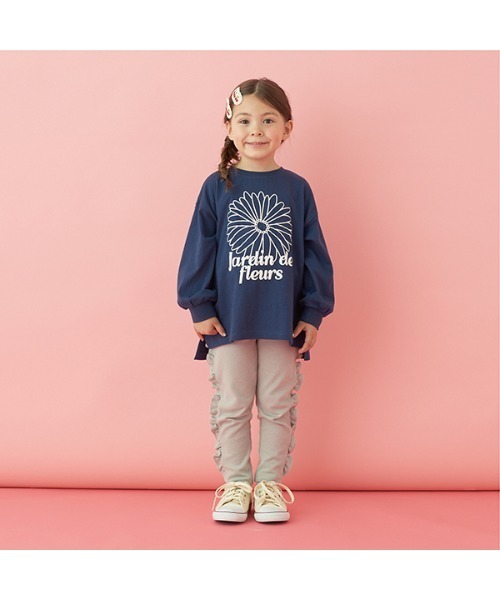 Lycee mine（リセマイン）の「【型崩れしないやわらかコットン】アソートプリントチュニックTシャツ（Tシャツ/カットソー・キッズ・ミント/ピンク/ラベンダー/ネイビー/グレイッシュベージュ/アイボリー・120cm/130cm/140cm/150cm/100cm/110cm）」の8枚目の写真