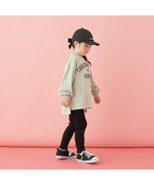 Lycee mine（リセマイン）の「【型崩れしないやわらかコットン】アソートプリントチュニックTシャツ（Tシャツ/カットソー・キッズ・ミント/ピンク/ラベンダー/ネイビー/グレイッシュベージュ/アイボリー・120cm/130cm/140cm/150cm/100cm/110cm）」の16枚目の写真