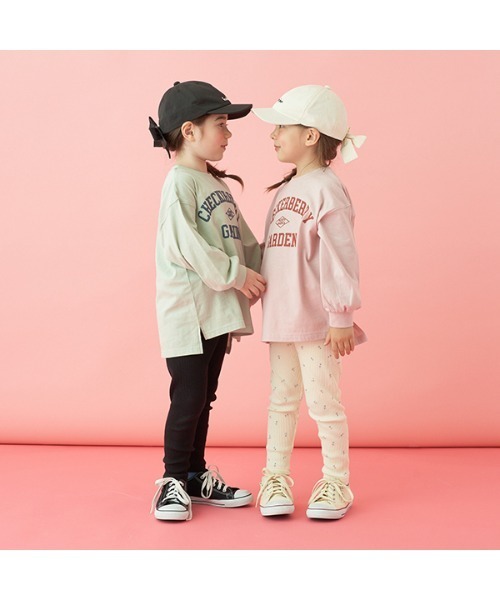 Lycee mine（リセマイン）の「【型崩れしないやわらかコットン】アソートプリントチュニックTシャツ（Tシャツ/カットソー・キッズ・ミント/ピンク/ラベンダー/ネイビー/グレイッシュベージュ/アイボリー・120cm/130cm/140cm/150cm/100cm/110cm）」の14枚目の写真