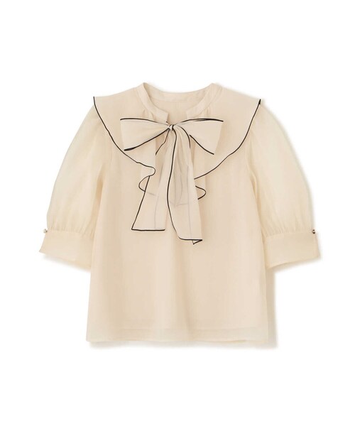 PROPORTION BODY DRESSING（プロポーションボディドレッシング）の「オーガンラッフルブラウス / 1213210808（シャツ/ブラウス・レディース・ネイビー/オフホワイト・FREE）」の3枚目の写真