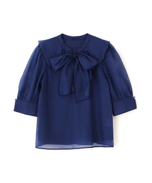 PROPORTION BODY DRESSING（プロポーションボディドレッシング）の「オーガンラッフルブラウス / 1213210808（シャツ/ブラウス・レディース・ネイビー/オフホワイト・FREE）」の12枚目の写真