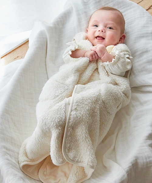 petit main（プティマイン）の「【吸水速乾】ボアスリーパー（その他ベビー用品・キッズ・アイボリー/モカ/ライトピンク・FREE）」の6枚目の写真