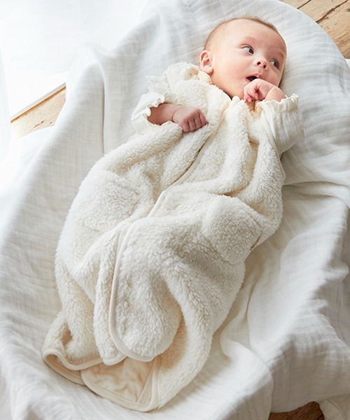 petit main（プティマイン）の「【吸水速乾】ボアスリーパー（その他ベビー用品・キッズ・アイボリー/モカ/ライトピンク・FREE）」の7枚目の写真