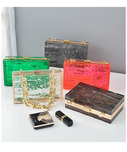 LOPASS(ロパス)の「クリアチェーンハンドバッグ パーティークラッチバッグ(クラッチバッグ・レディース・ブラック/モカ/クリア・FREE)」の10枚目の写真