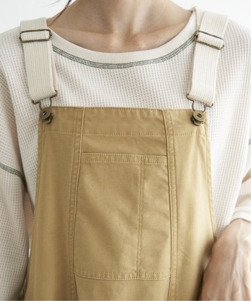 LBC（エルビーシー）の「バックサテンワークジャンスカ（ジャンパースカート・レディース・ダークオリーブ/ライトブラウン/ブラック・M）」の8枚目の写真