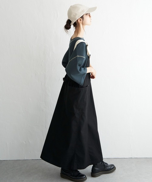 LBC（エルビーシー）の「バックサテンワークジャンスカ（ジャンパースカート・レディース・ダークオリーブ/ライトブラウン/ブラック・M）」の16枚目の写真