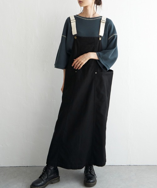 LBC（エルビーシー）の「バックサテンワークジャンスカ（ジャンパースカート・レディース・ダークオリーブ/ライトブラウン/ブラック・M）」の9枚目の写真