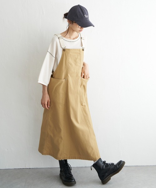 LBC（エルビーシー）の「バックサテンワークジャンスカ（ジャンパースカート・レディース・ダークオリーブ/ライトブラウン/ブラック・M）」の18枚目の写真