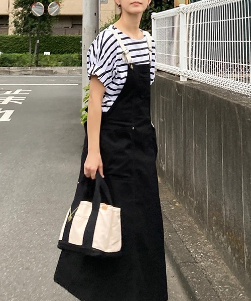 LBC（エルビーシー）の「バックサテンワークジャンスカ（ジャンパースカート・レディース・ダークオリーブ/ライトブラウン/ブラック・M）」の21枚目の写真