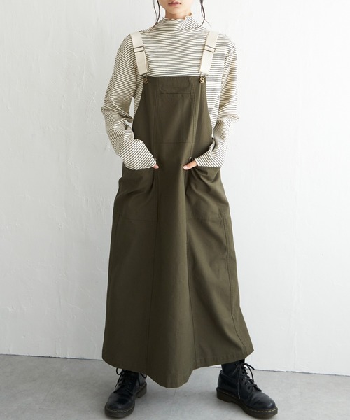 LBC（エルビーシー）の「バックサテンワークジャンスカ（ジャンパースカート・レディース・ダークオリーブ/ライトブラウン/ブラック・M）」の19枚目の写真