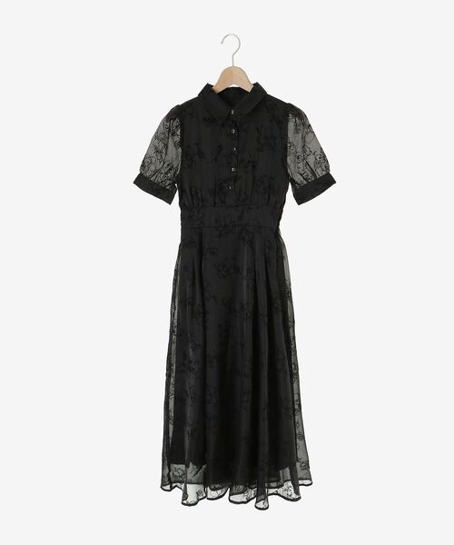 MAJESTIC LEGON（マジェスティックレゴン）の「フロッキーフラワーシャツワンピース（シャツワンピース・レディース・ホワイト系その他2/グリーン系その他/ブラック系その他・MEDIUM/SMALL）」の14枚目の写真
