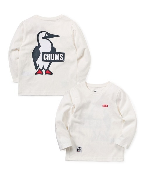 CHUMS(チャムス)の「【CHUMS】Kid's Booby Logo Brushed L/S T-Shirt(Tシャツ/カットソー・キッズ・ブラック/ホワイト/ベージュ系/ベージュ/グレイッシュベージュ/ネイビー/ミント・MEDIUM/LARGE/X-LARGE)」の2枚目の写真