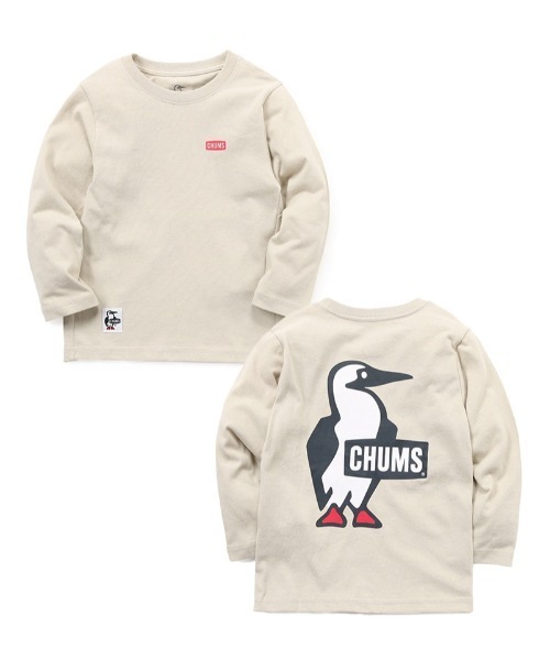 CHUMS(チャムス)の「【CHUMS】Kid's Booby Logo Brushed L/S T-Shirt(Tシャツ/カットソー・キッズ・ブラック/ホワイト/ベージュ系/ベージュ/グレイッシュベージュ/ネイビー/ミント・MEDIUM/LARGE/X-LARGE)」の4枚目の写真