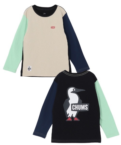 CHUMS(チャムス)の「【CHUMS】Kid's Booby Logo Brushed L/S T-Shirt(Tシャツ/カットソー・キッズ・ブラック/ホワイト/ベージュ系/ベージュ/グレイッシュベージュ/ネイビー/ミント・MEDIUM/LARGE/X-LARGE)」の6枚目の写真