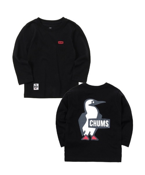 CHUMS(チャムス)の「【CHUMS】Kid's Booby Logo Brushed L/S T-Shirt(Tシャツ/カットソー・キッズ・ブラック/ホワイト/ベージュ系/ベージュ/グレイッシュベージュ/ネイビー/ミント・MEDIUM/LARGE/X-LARGE)」の1枚目の写真
