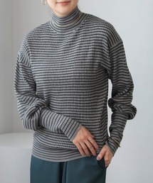 バルーンスリーブモックネックリブプルオーバー
