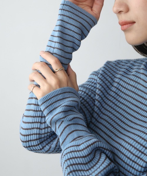 Bou Jeloud(ブージュルード)の「バルーンスリーブモックネックリブプルオーバー(Tシャツ/カットソー・レディース・ブラック/ブルー/グレー・FREE)」の18枚目の写真