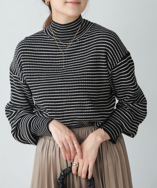 Bou Jeloud(ブージュルード)の「バルーンスリーブモックネックリブプルオーバー(Tシャツ/カットソー・レディース・ブラック/ブルー/グレー・FREE)」の21枚目の写真