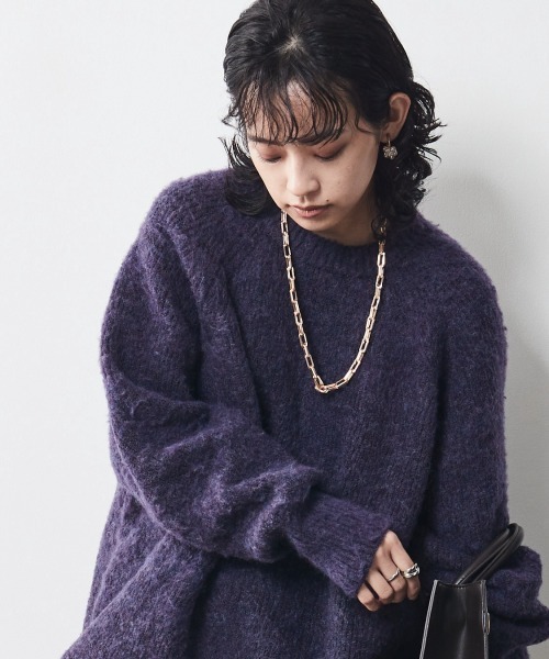 CHIC STYLE(シックスタイル)の「<大きいサイズ>畦編ヘアリーニットチュニック シックスタイル(その他トップス・レディース・グリーン/グレー/パープル・5L/3L/LL/4L/L)」の3枚目の写真