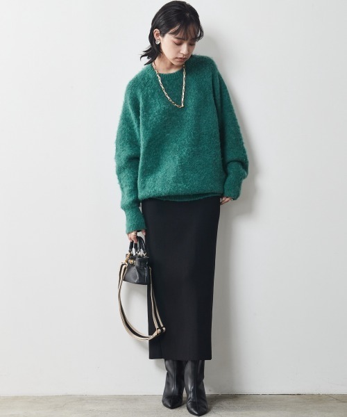 CHIC STYLE(シックスタイル)の「<大きいサイズ>畦編ヘアリーニットチュニック シックスタイル(その他トップス・レディース・グリーン/グレー/パープル・5L/3L/LL/4L/L)」の9枚目の写真