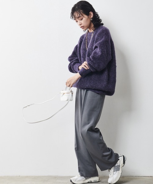 CHIC STYLE(シックスタイル)の「<大きいサイズ>畦編ヘアリーニットチュニック シックスタイル(その他トップス・レディース・グリーン/グレー/パープル・5L/3L/LL/4L/L)」の5枚目の写真