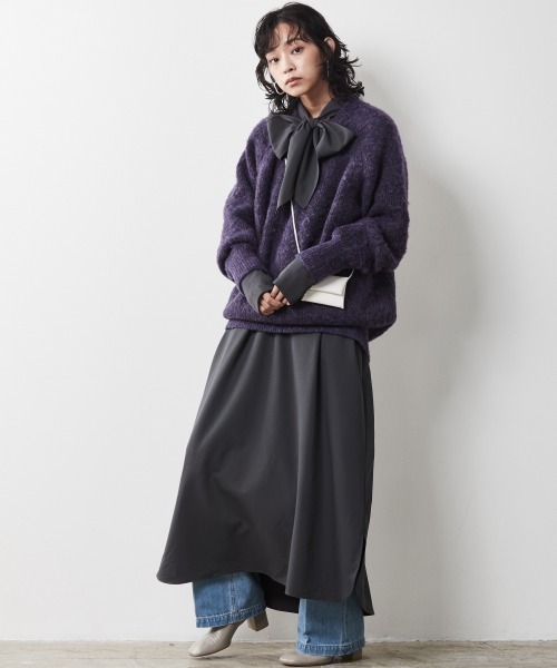 CHIC STYLE(シックスタイル)の「<大きいサイズ>畦編ヘアリーニットチュニック シックスタイル(その他トップス・レディース・グリーン/グレー/パープル・5L/3L/LL/4L/L)」の15枚目の写真