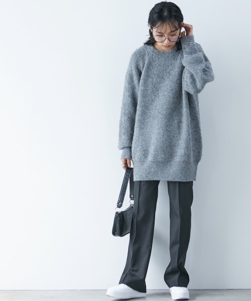 CHIC STYLE(シックスタイル)の「<大きいサイズ>畦編ヘアリーニットチュニック シックスタイル(その他トップス・レディース・グリーン/グレー/パープル・5L/3L/LL/4L/L)」の12枚目の写真