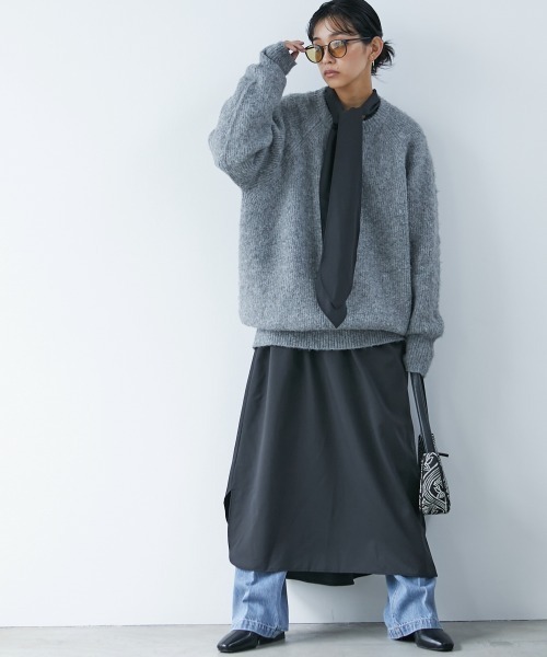 CHIC STYLE(シックスタイル)の「<大きいサイズ>畦編ヘアリーニットチュニック シックスタイル(その他トップス・レディース・グリーン/グレー/パープル・5L/3L/LL/4L/L)」の8枚目の写真