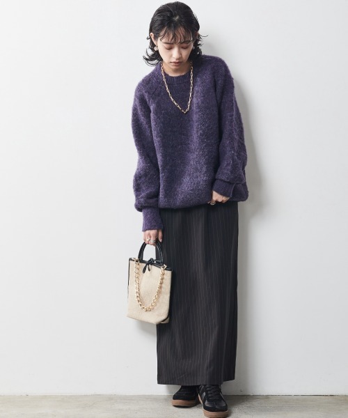 CHIC STYLE(シックスタイル)の「<大きいサイズ>畦編ヘアリーニットチュニック シックスタイル(その他トップス・レディース・グリーン/グレー/パープル・5L/3L/LL/4L/L)」の6枚目の写真