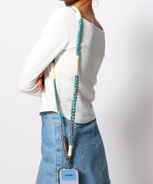 FOREVER 21(フォーエバー トゥエンティーワン)の「ミックスコードモバイルストラップ(スマホグッズ・レディース・イエロー/ピンク/ブルー/ブラウン/パープル/グリーン/オレンジ/グレー/ブラック/ピンク系その他/ネイビー/オフホワイト/レッド・FREE)」の8枚目の写真