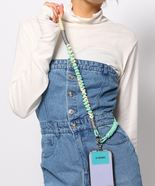 FOREVER 21(フォーエバー トゥエンティーワン)の「ミックスコードモバイルストラップ(スマホグッズ・レディース・イエロー/ピンク/ブルー/ブラウン/パープル/グリーン/オレンジ/グレー/ブラック/ピンク系その他/ネイビー/オフホワイト/レッド・FREE)」の6枚目の写真