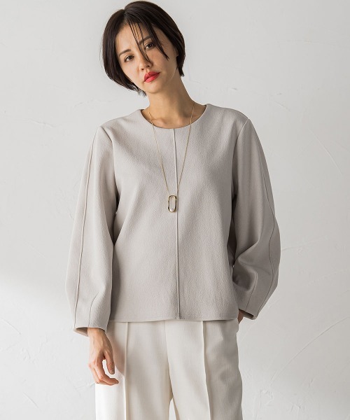 LAUTREAMONT(ロートレアモン)の「ムーンライトカットソー≪洗濯機で洗える≫(Tシャツ/カットソー・レディース・ベージュ/ブラック・9号)」の1枚目の写真