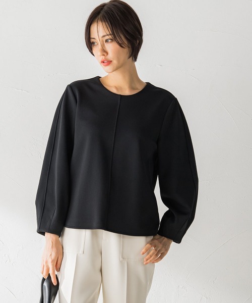 LAUTREAMONT(ロートレアモン)の「ムーンライトカットソー≪洗濯機で洗える≫(Tシャツ/カットソー・レディース・ベージュ/ブラック・9号)」の14枚目の写真