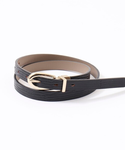 NOLLEY’S Sophi(ノーリーズソフィ)の「リバーシブルベルト(ベルト・レディース・ブラック/ベージュ/オフホワイト/ライトグレー・FREE)」の2枚目の写真