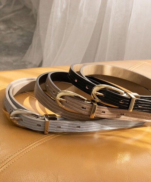 NOLLEY’S Sophi(ノーリーズソフィ)の「リバーシブルベルト(ベルト・レディース・ブラック/ベージュ/オフホワイト/ライトグレー・FREE)」の7枚目の写真
