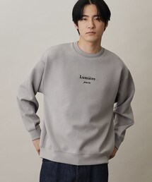 THE SHOP TK  | 【ハリコシのあるキレイめ素材/ストレッチ/洗える】シルキーダンボールロゴプルオーバー(Tシャツ/カットソー)